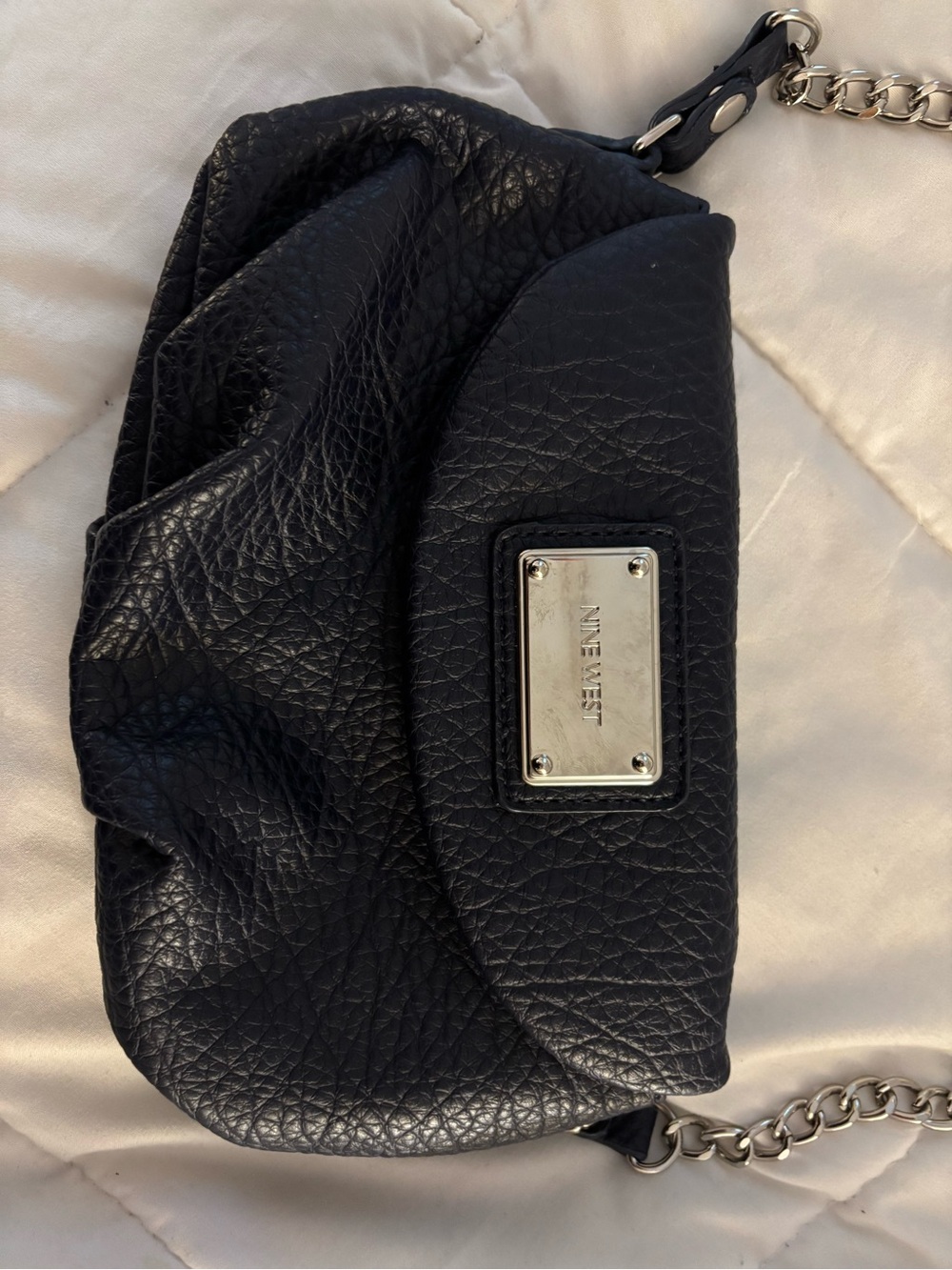 Nine West Navy Pebbled Leather Crossbody Bag
